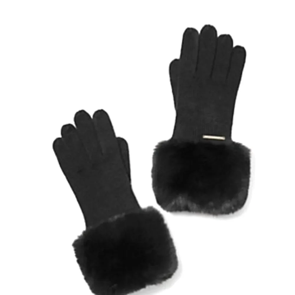 Michael Kors‎ Faux Fur-Trim Knit Gloves